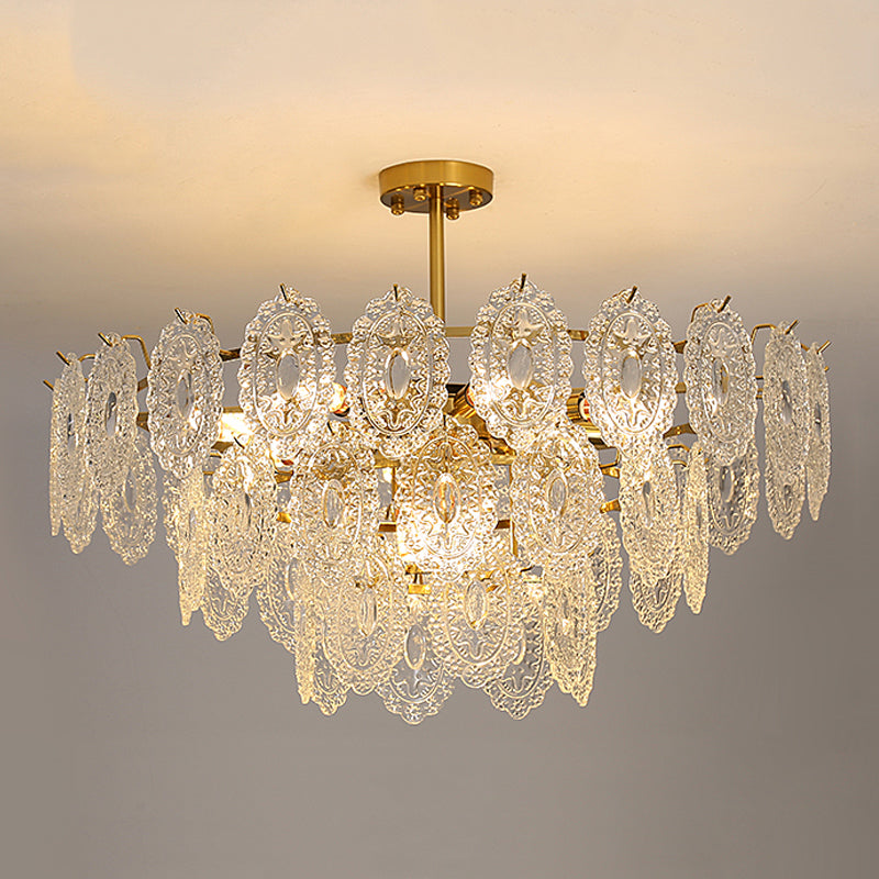 Contemporary Glass Chandelier Light Simple Pendant Lighting Fixtures for Sitting Room