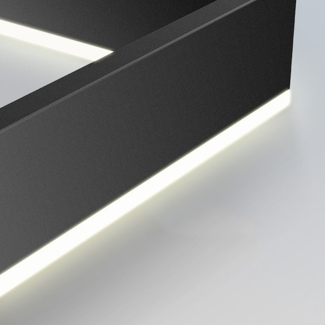 Square Shape Metal Hanging Lights Modern Style Hanging Light Fixtures in Black