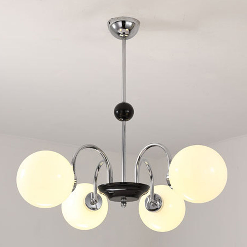Glass Spherical Shape Chandelier Modern Style Multi Light Chandelier Light for Bedroom