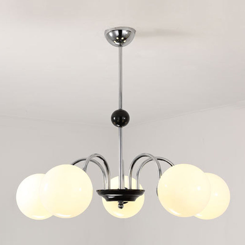 Glass Spherical Shape Chandelier Modern Style Multi Light Chandelier Light for Bedroom