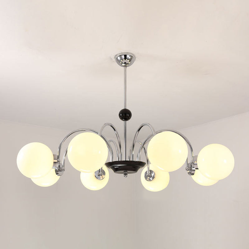 Glass Spherical Shape Chandelier Modern Style Multi Light Chandelier Light for Bedroom