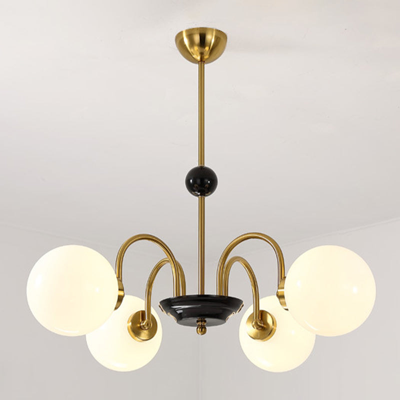 Glass Spherical Shape Chandelier Modern Style Multi Light Chandelier Light for Bedroom