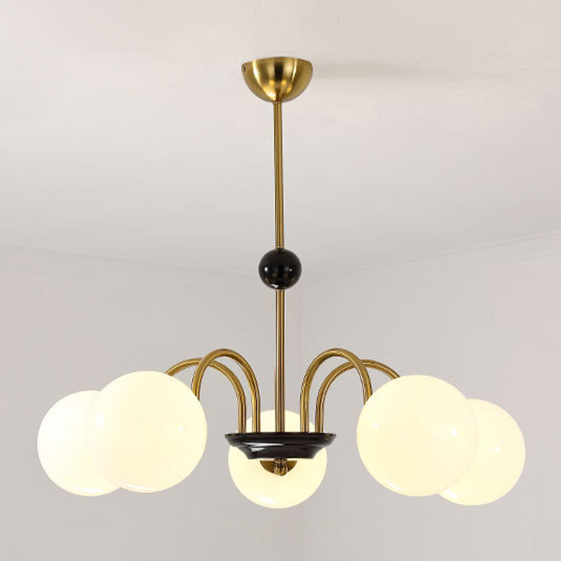 Glass Spherical Shape Chandelier Modern Style Multi Light Chandelier Light for Bedroom