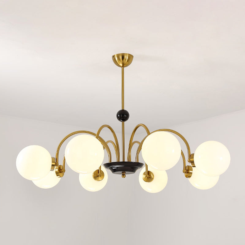 Glass Spherical Shape Chandelier Modern Style Multi Light Chandelier Light for Bedroom