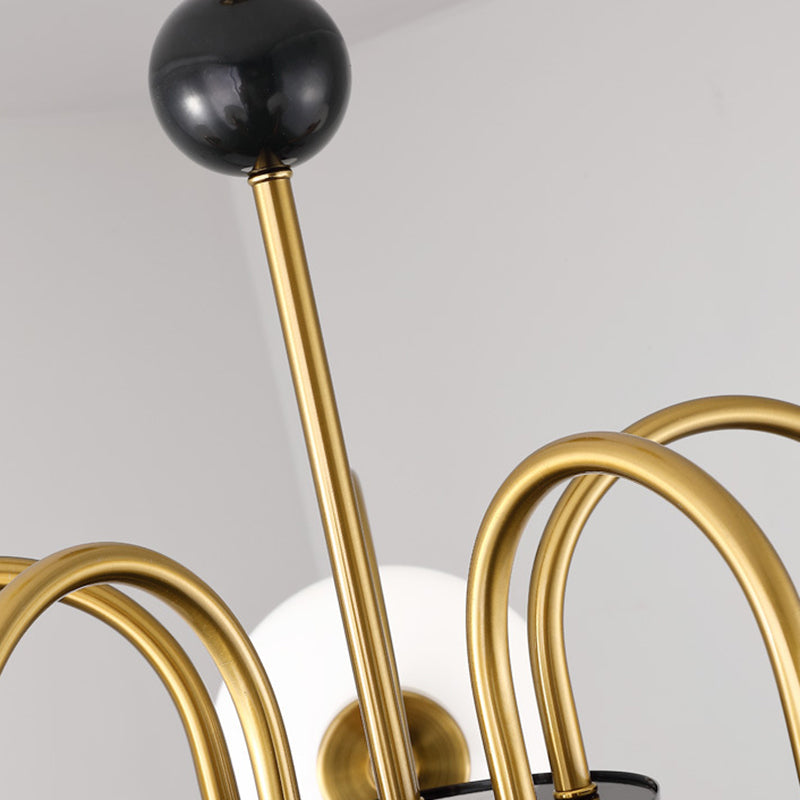 Glass Spherical Shape Chandelier Modern Style Multi Light Chandelier Light for Bedroom