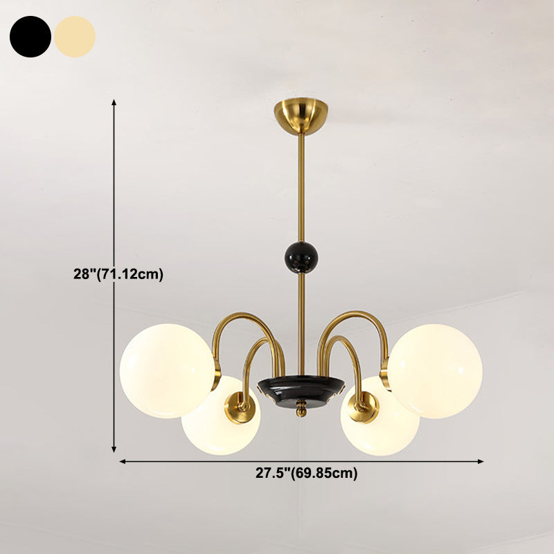 Glass Spherical Shape Chandelier Modern Style Multi Light Chandelier Light for Bedroom