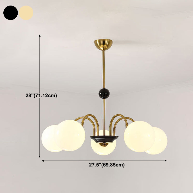 Glass Spherical Shape Chandelier Modern Style Multi Light Chandelier Light for Bedroom