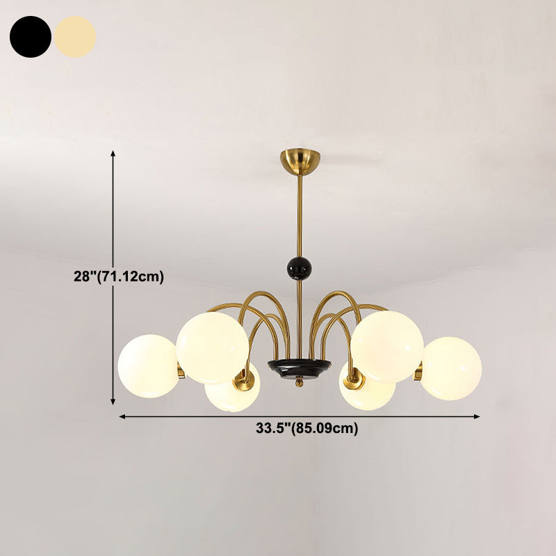 Glass Spherical Shape Chandelier Modern Style Multi Light Chandelier Light for Bedroom