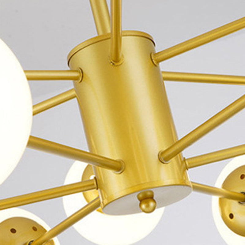 Spherical Shape Chandelier Modern Style Glass Multi Light Hanging Lamp for Bedroom