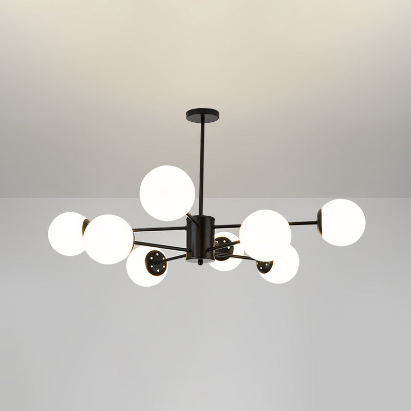 Spherical Shape Chandelier Modern Style Glass Multi Light Hanging Lamp for Bedroom