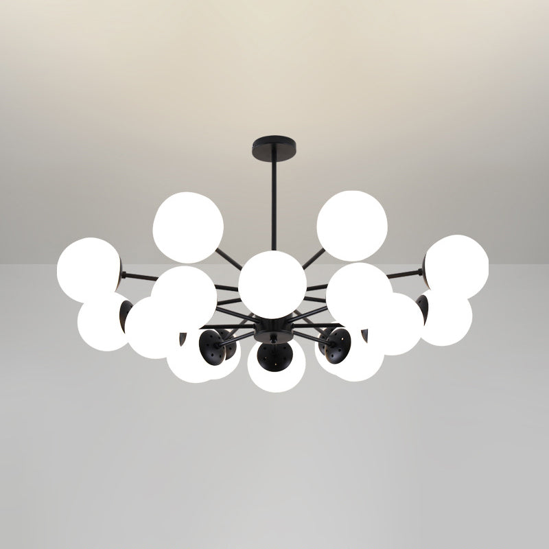 Spherical Shape Chandelier Modern Style Glass Multi Light Hanging Lamp for Bedroom