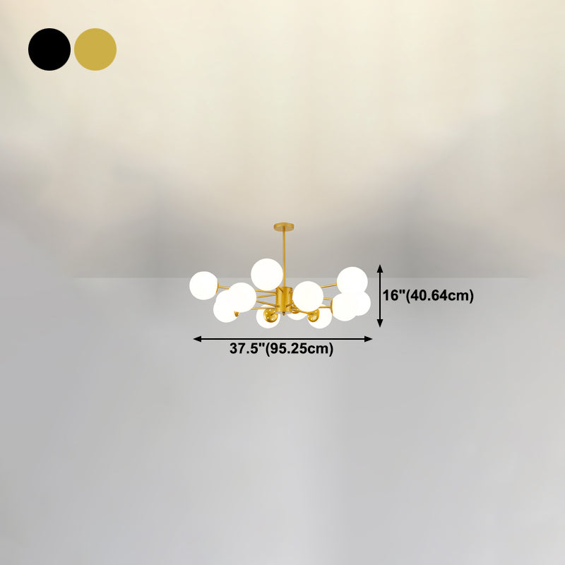 Spherical Shape Chandelier Modern Style Glass Multi Light Hanging Lamp for Bedroom