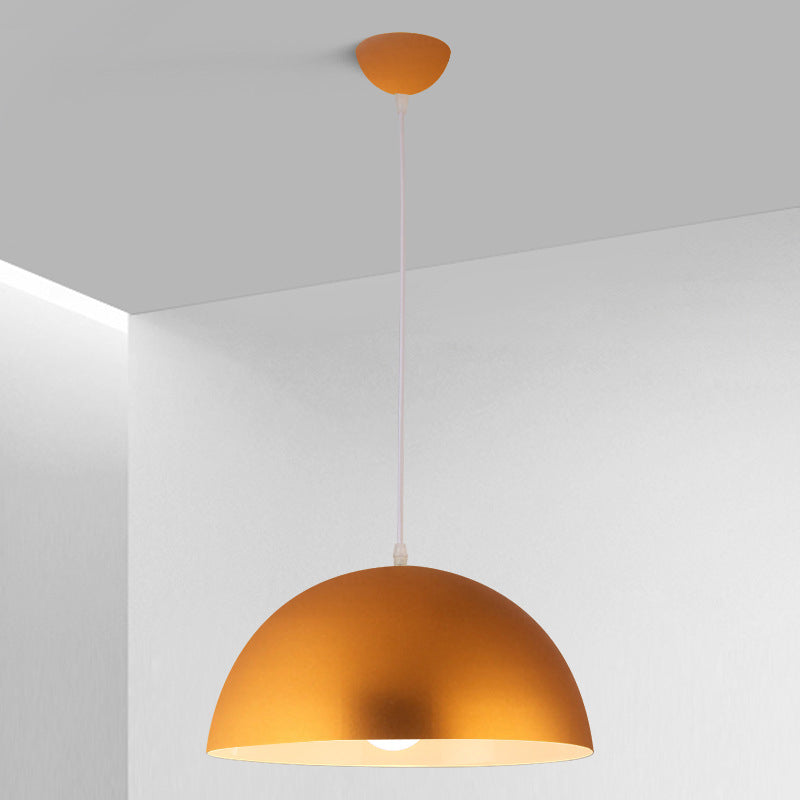 1-Light Dome Pendant Lights Contemporary Metal Macaron Pendant Lamp