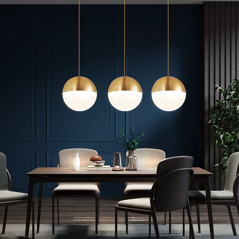 Spherical Shape Hanging Light Modern Style Glass 1 Light Hanging Lamp for Bedside