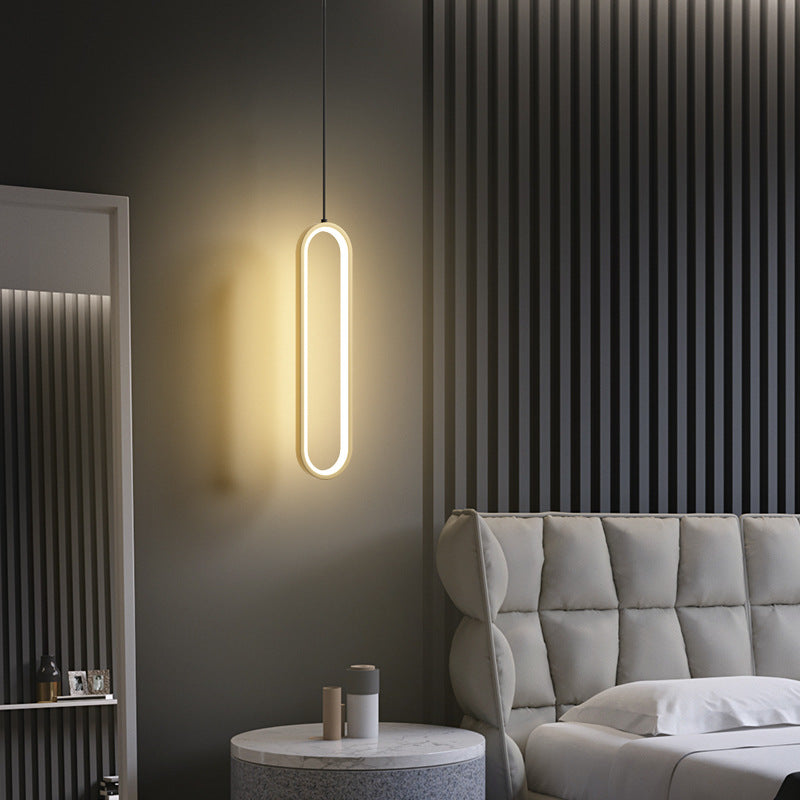 Linear Shape Hanging Lighting Modern Style Metal Multi Light Hanging Lamp for Bedside