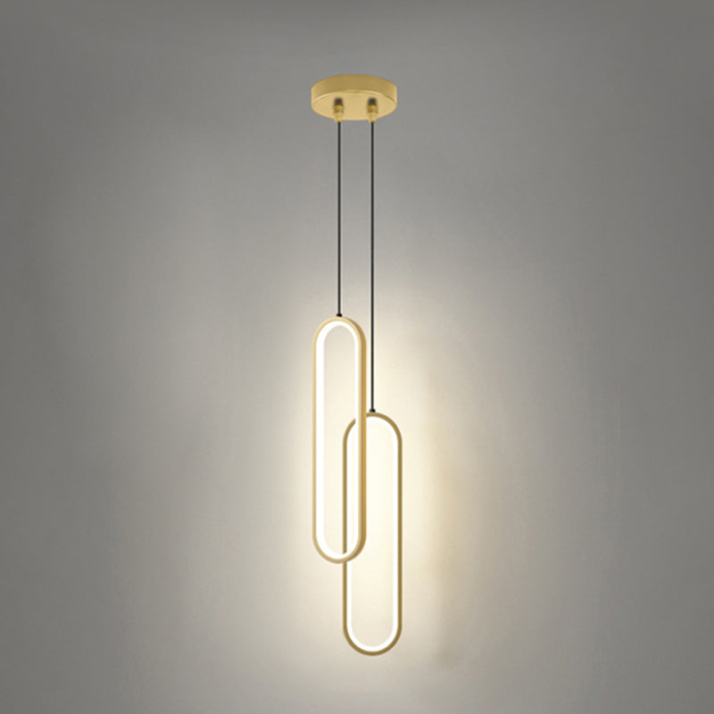 Linear Shape Hanging Lighting Modern Style Metal Multi Light Hanging Lamp for Bedside