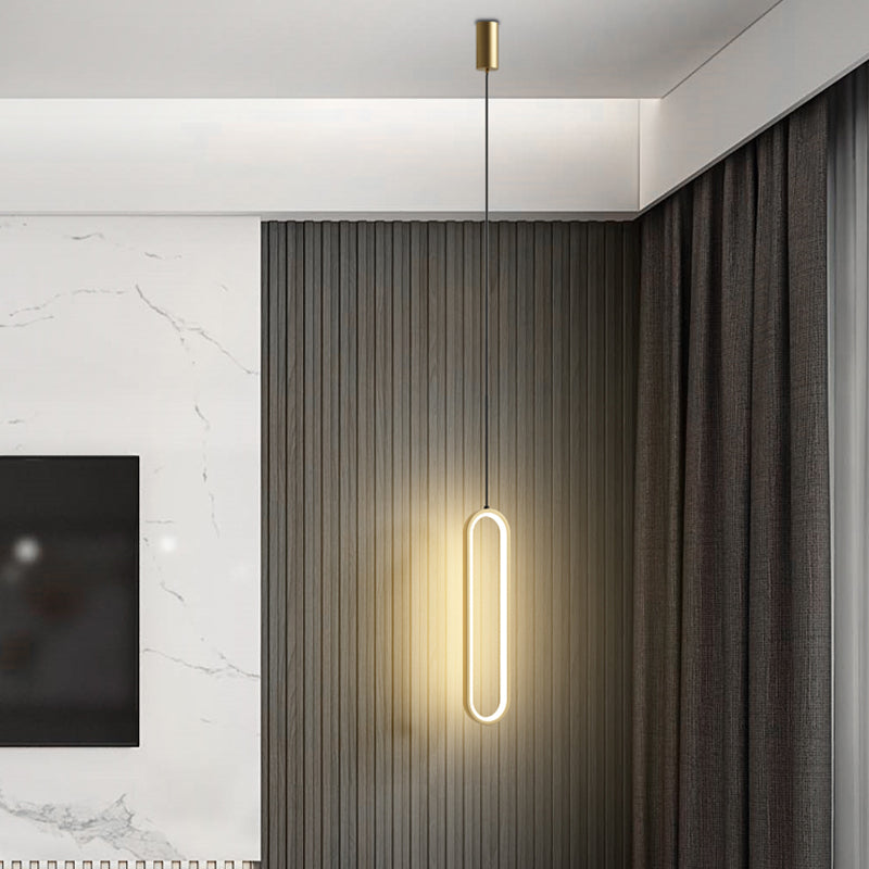 Linear Shape Hanging Lighting Modern Style Metal Multi Light Hanging Lamp for Bedside