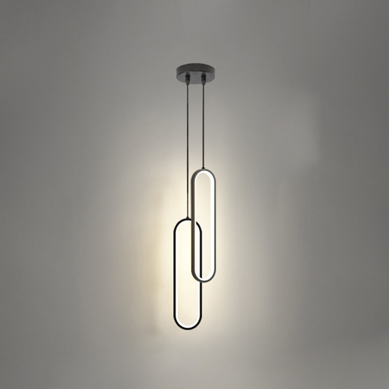 Linear Shape Hanging Lighting Modern Style Metal Multi Light Hanging Lamp for Bedside