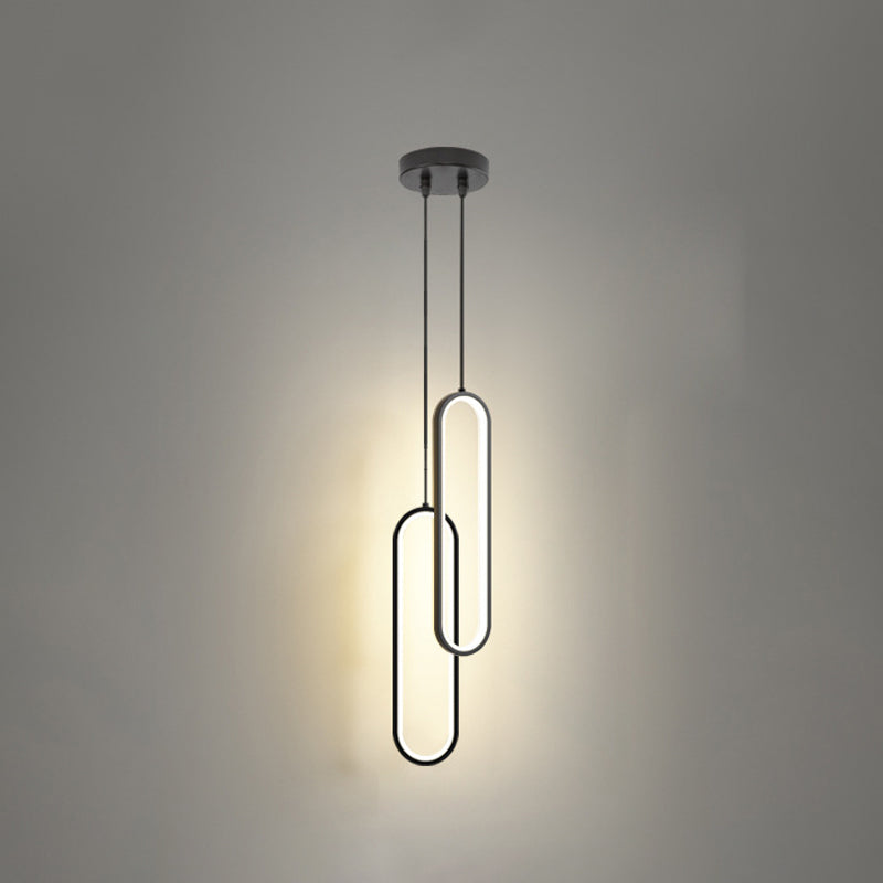 Linear Shape Hanging Lighting Modern Style Metal Multi Light Hanging Lamp for Bedside