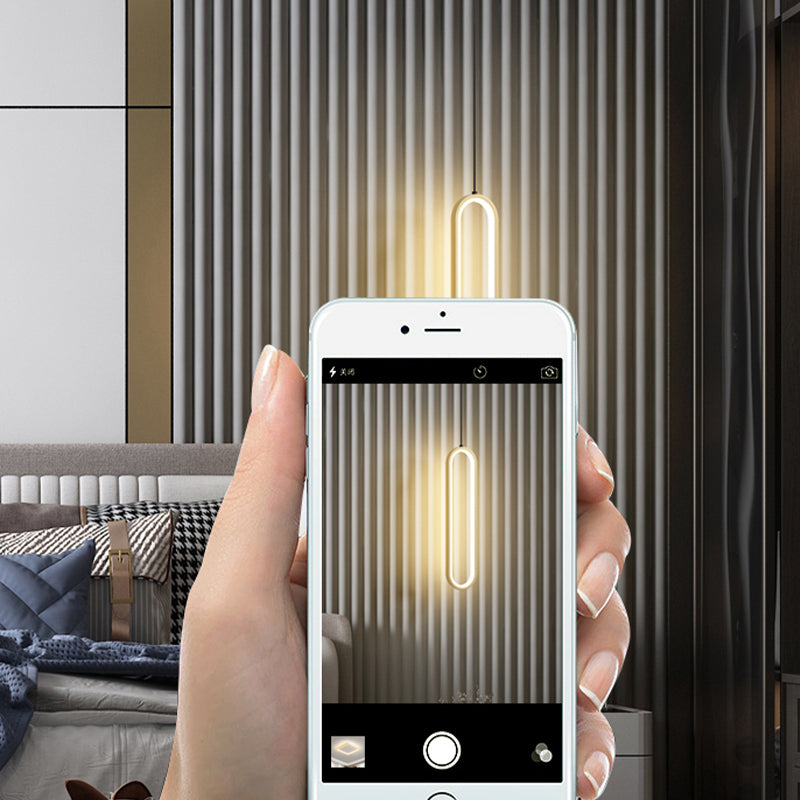 Linear Shape Hanging Lighting Modern Style Metal Multi Light Hanging Lamp for Bedside