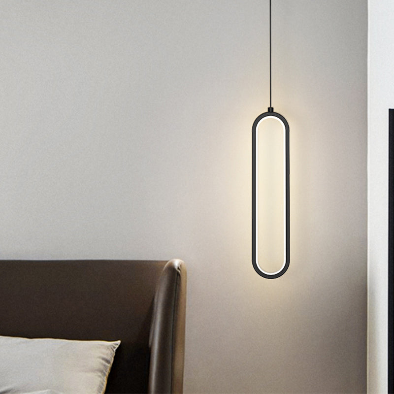 Oval Shape Metal Hanging Light Modern Style 1 Light Hanging Light Fixtures