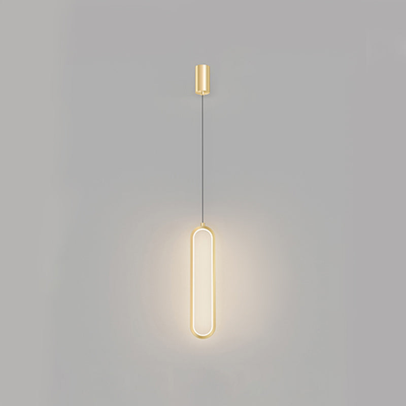 Oval Shape Metal Hanging Light Modern Style 1 Light Hanging Light Fixtures