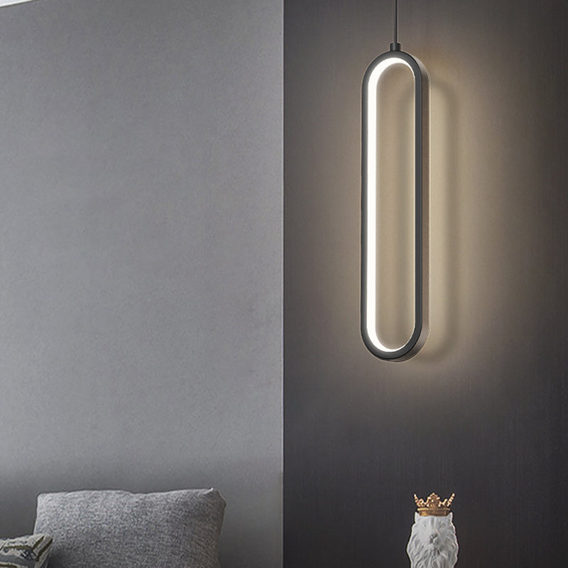 Oval Shape Metal Hanging Light Modern Style 1 Light Hanging Light Fixtures