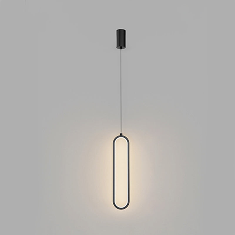 Oval Shape Metal Hanging Light Modern Style 1 Light Hanging Light Fixtures