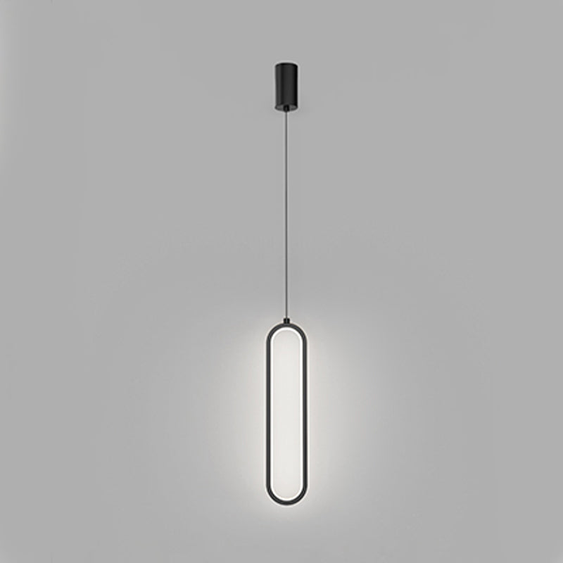 Oval Shape Metal Hanging Light Modern Style 1 Light Hanging Light Fixtures