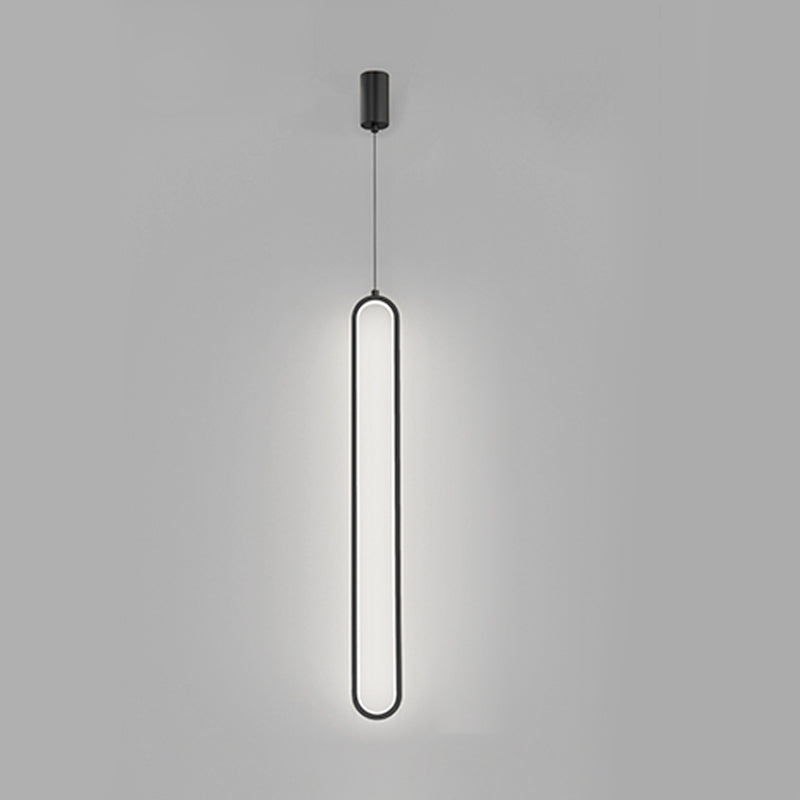 Oval Shape Metal Hanging Light Modern Style 1 Light Hanging Light Fixtures