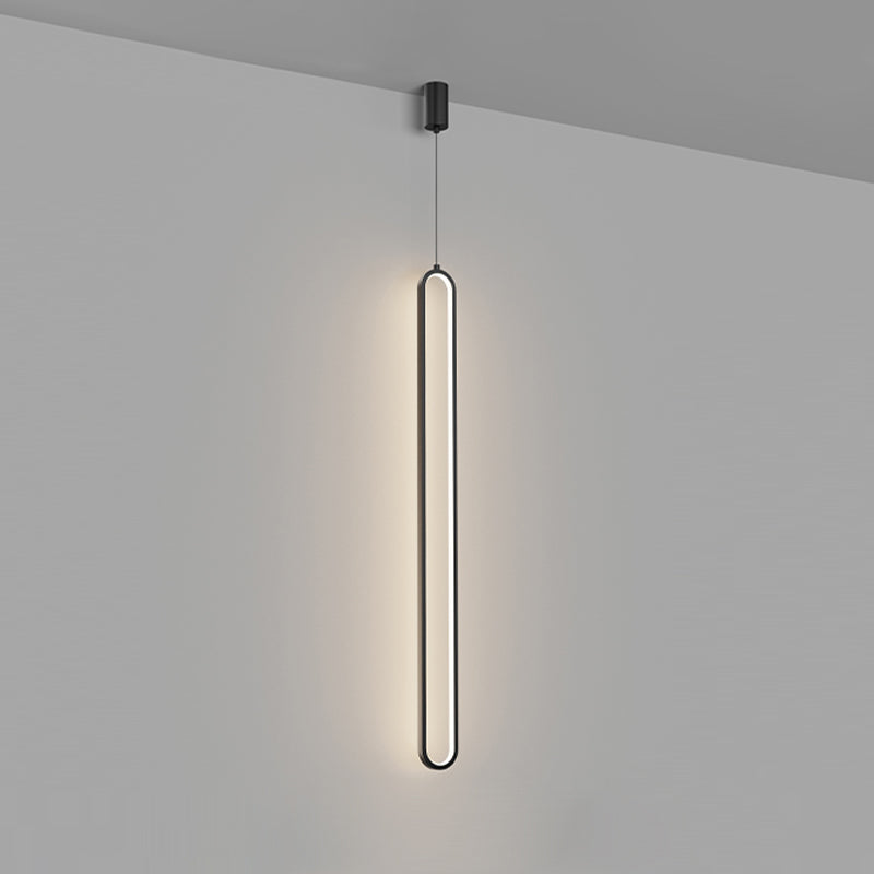 Oval Shape Metal Hanging Light Modern Style 1 Light Hanging Light Fixtures