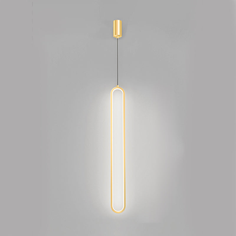 Oval Shape Metal Hanging Light Modern Style 1 Light Hanging Light Fixtures