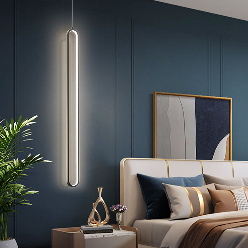 Oval Shape Metal Hanging Light Modern Style 1 Light Hanging Light Fixtures