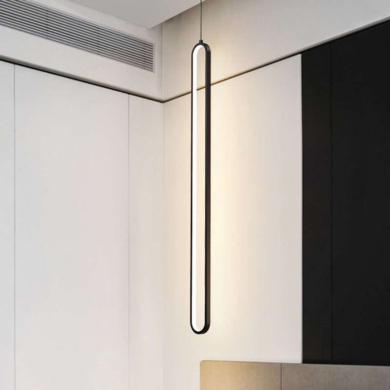 Oval Shape Metal Hanging Light Modern Style 1 Light Hanging Light Fixtures