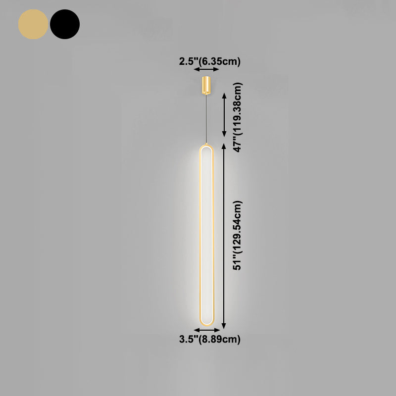 Oval Shape Metal Hanging Light Modern Style 1 Light Hanging Light Fixtures