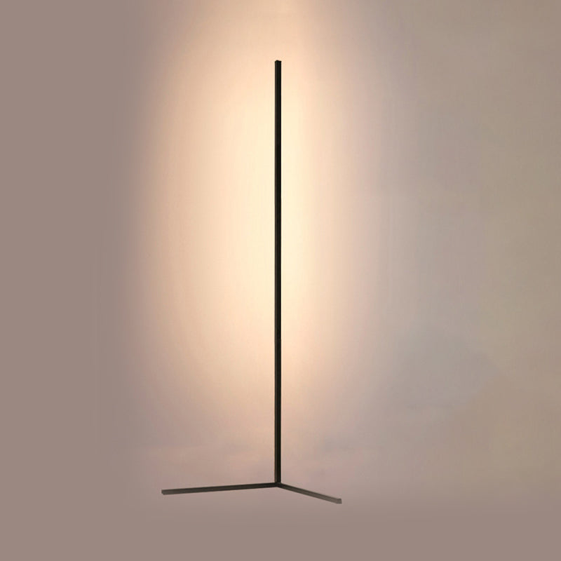 Tube Floor Light Modern Style Metal 1 Light Floor Light Fixtures in Black