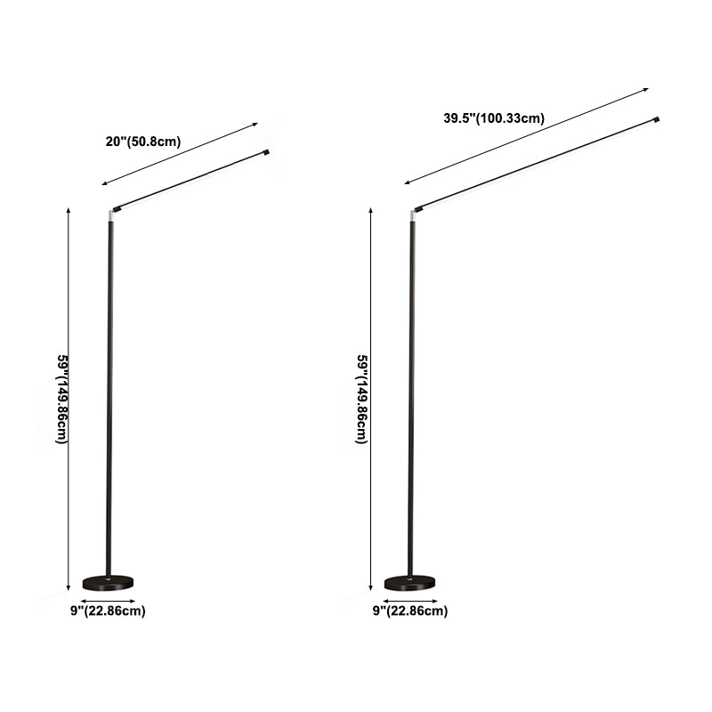 Modern Strip Shape Floor Light LED Floor Standing Light with Acrylic Shade for Bedroom
