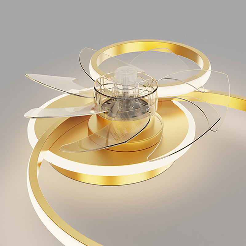 Contemporary Circular Ceiling Fan Light Metal LED Ceiling Fan for Living Room