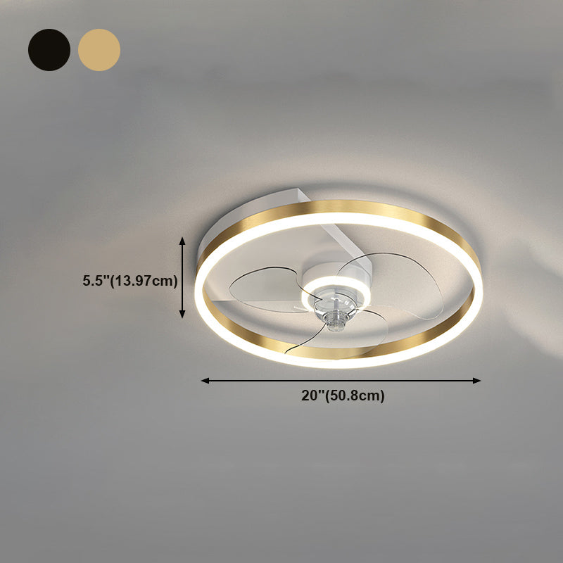 Metal Geometric Fan Light Nordic Style LED Flush Mount Light for Bedroom