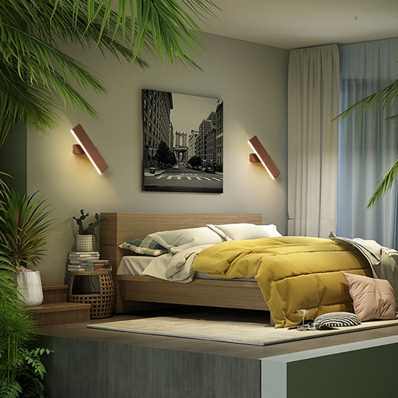 Modern Style Rectangle Shape Wall Sconce Metal 1 Light Wall Lighting for Bedroom