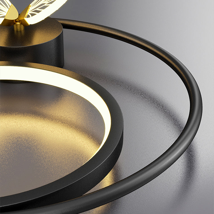 Round Shape Metal Wall Light Modern Style 3 Lights Wall Mount Light