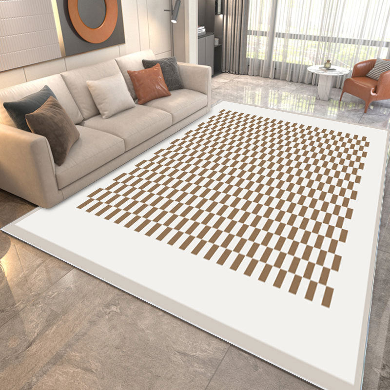 Light Blue Graphic Rug Polyester Modern Indoor Rug Non-Slip Backing Rug for Drawing Room