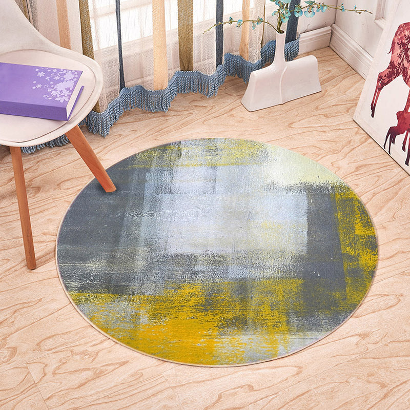 White Irregular Geometry Rug Polyester Simple Rug Washable Rug for Home Decor