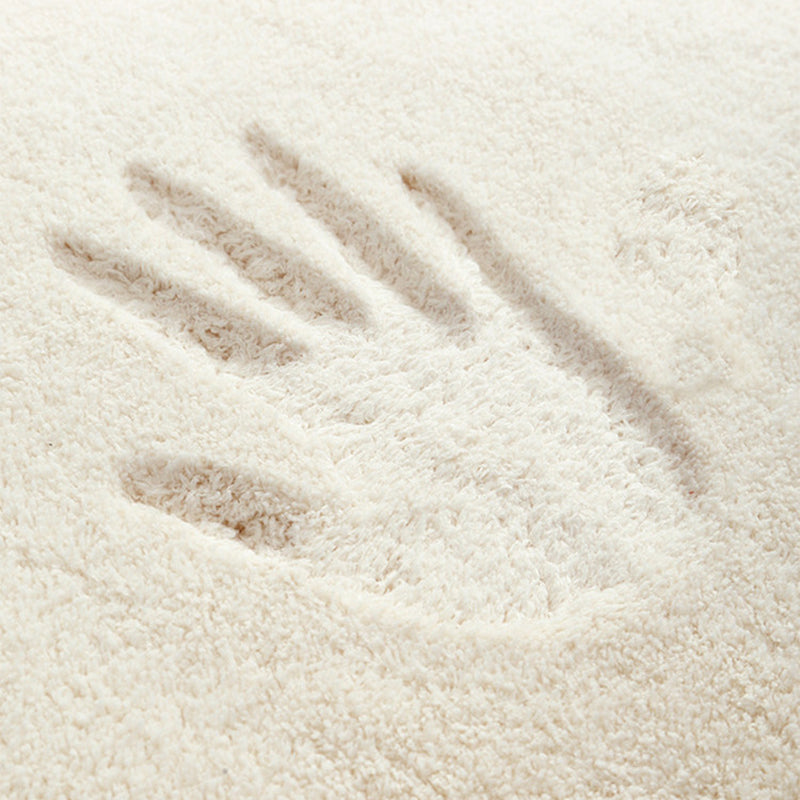 Beige Striped Rug Polyester Modern Rug Stain Resistant Rug for Living Room