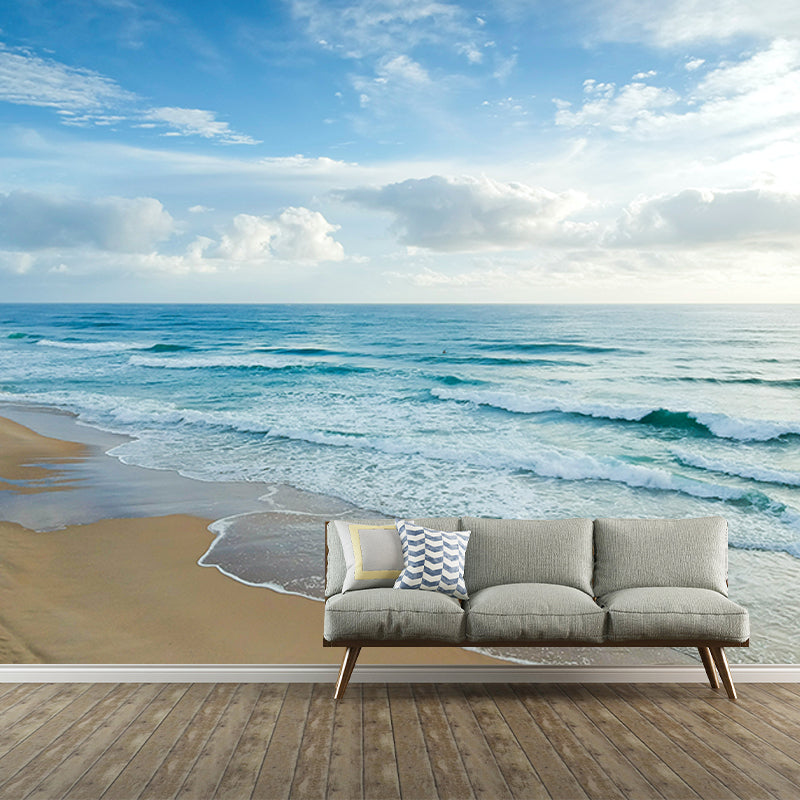 Photography Stain Resistant Mural Wallpaper Beautiful Beach Indoor Wall Mural