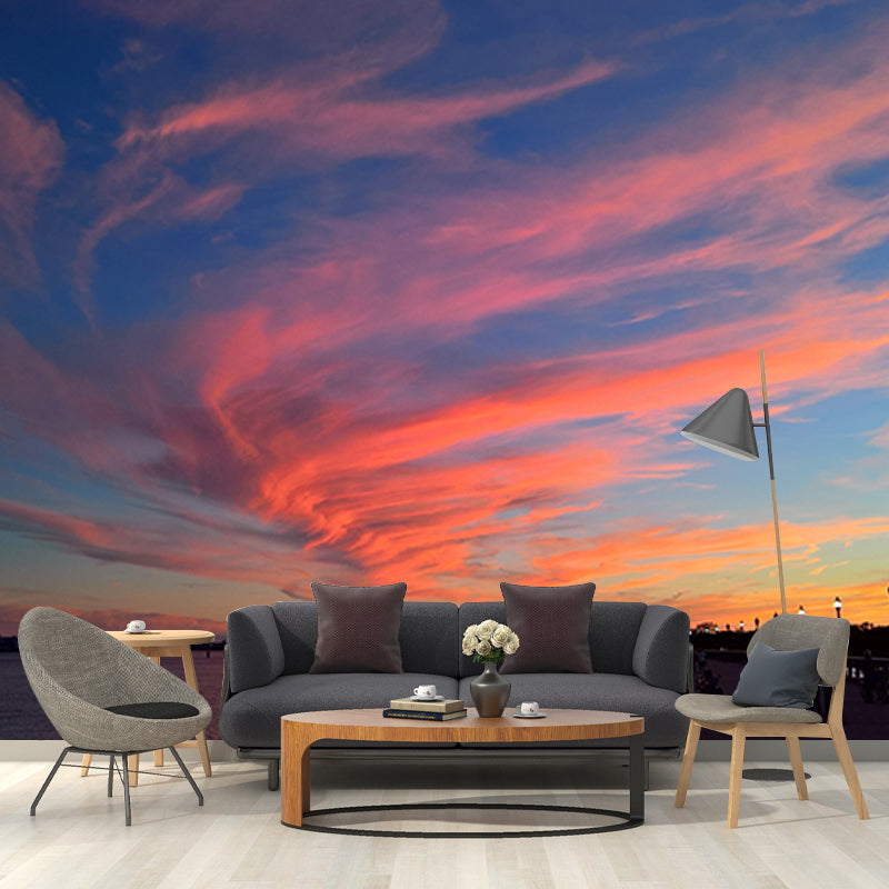 Environmental Wall Mural Wallpaper Setting Sun Living Room Wall Mural