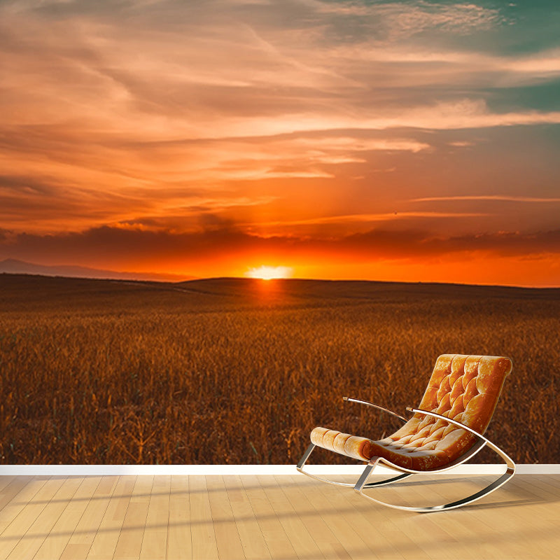 Environmental Wall Mural Wallpaper Setting Sun Living Room Wall Mural