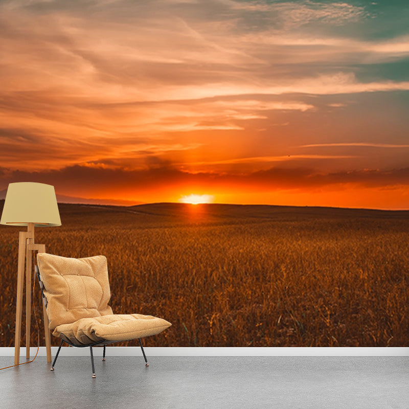 Environmental Wall Mural Wallpaper Setting Sun Living Room Wall Mural