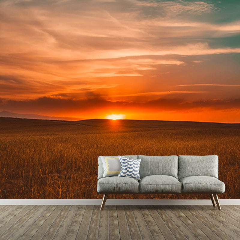 Environmental Wall Mural Wallpaper Setting Sun Living Room Wall Mural