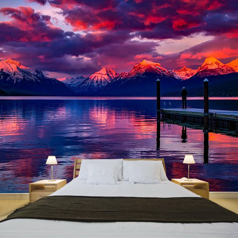 Photography Environment Friendly Mural Wallpaper Setting Sun Bedroom Wall Mural